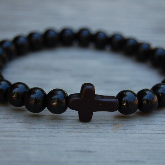 Cross Bracelet,Wood Bracelet,Cross Wooden Bracelet - Picture 1 of 2